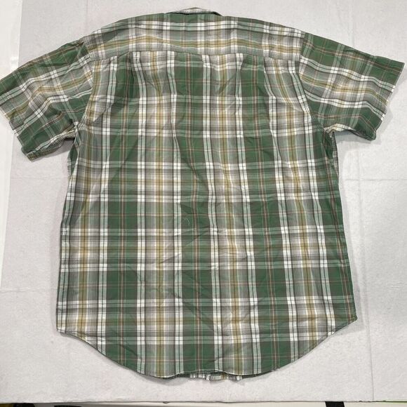 CE Schmidt Shirt Men‎ Large Green Button Down Relaxed Work Western Short Sleeve - Picture 4 of 4